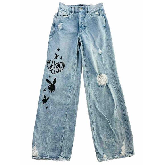 PacSun Denim - Playboy by PacSun Size 23 Eco Super Distressed High Waisted Baggy Jeans